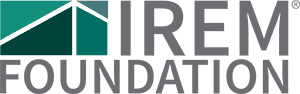 A green background with the words ireland foundation in grey.