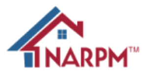 A red and blue logo for the narp.